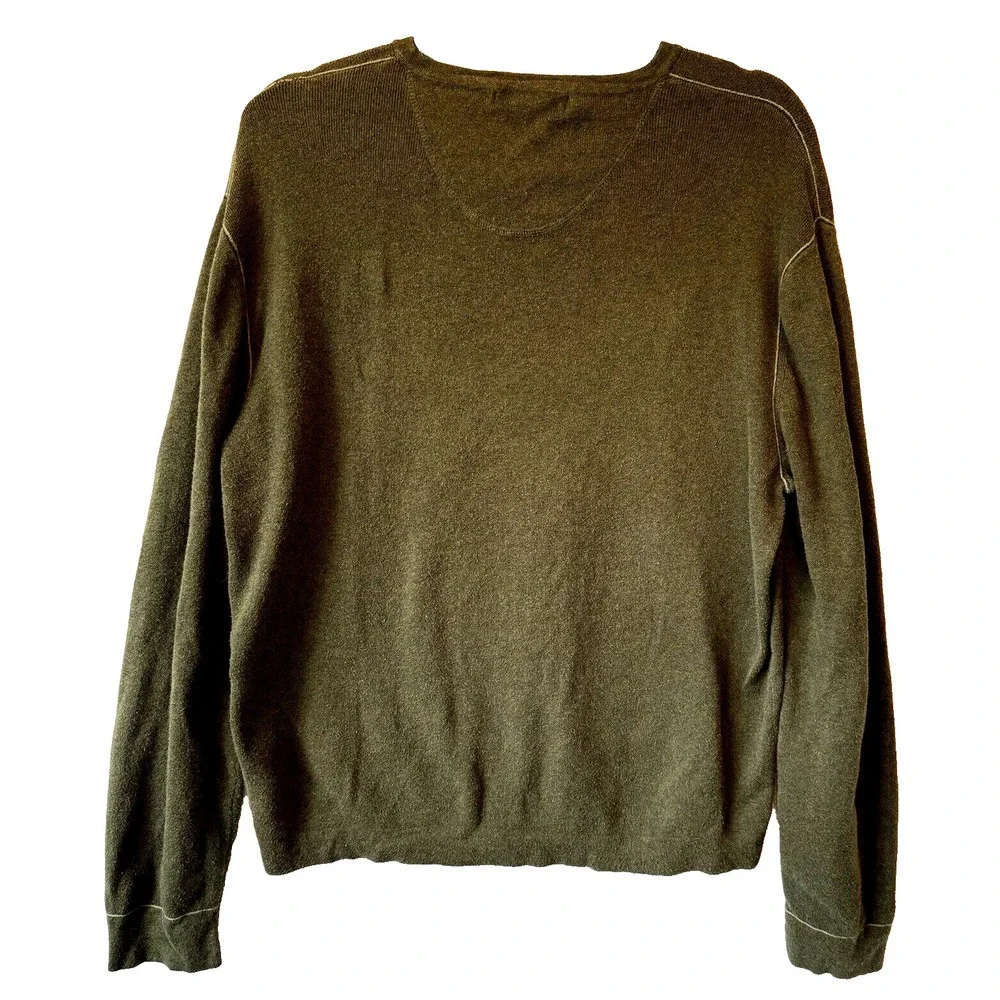 Banana‎ Republic Cotton Crewneck Sweater Mens Large Olive Green Gorpcore Preppy